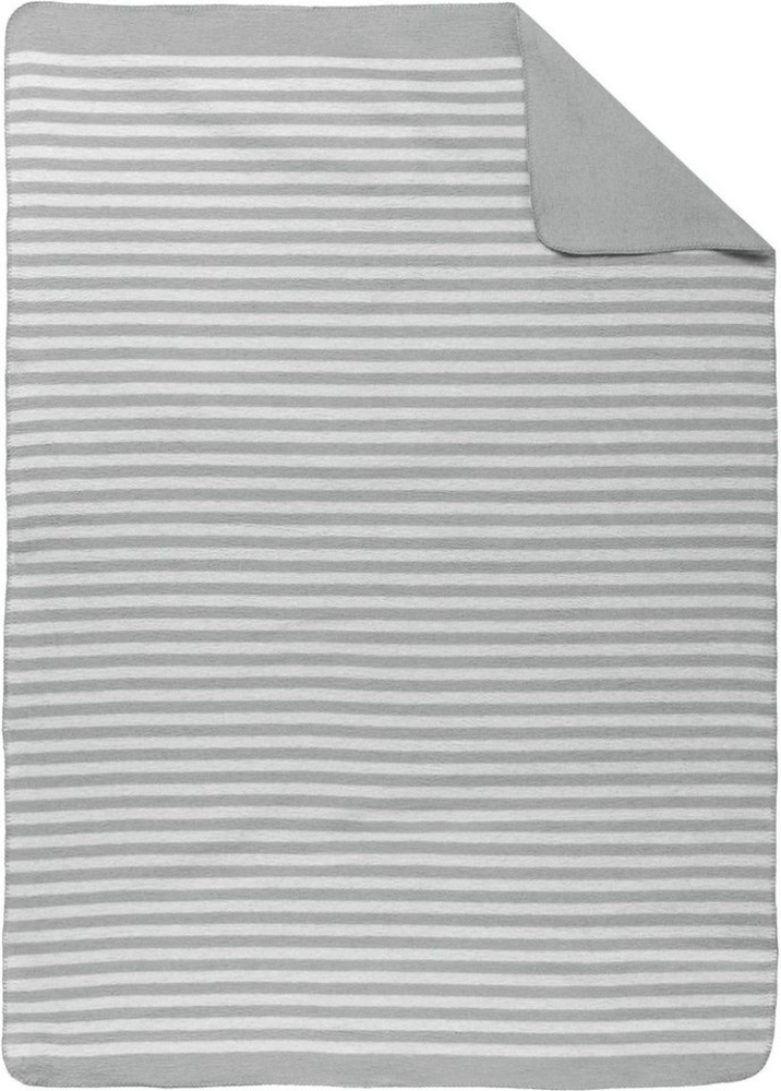 biberna 0837476 Melange Wohndecke 1x 150x200 cm STREIFEN, sturmgrau, 1x 150x200 cm Bild 1