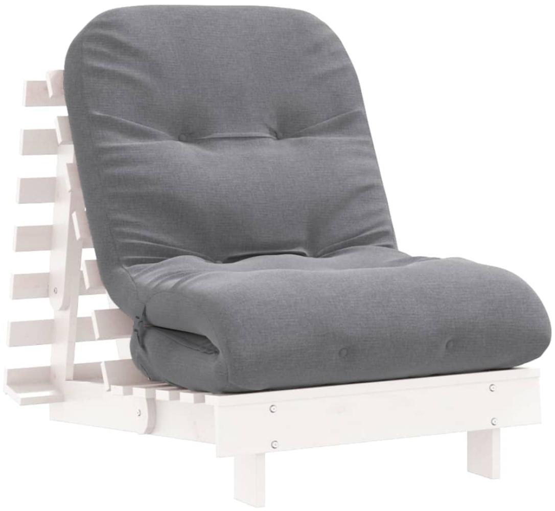 vidaXL Futon Schlafsofa mit Matratze Weiß 70x206x11 Massivholz Kiefer 846752 Bild 1