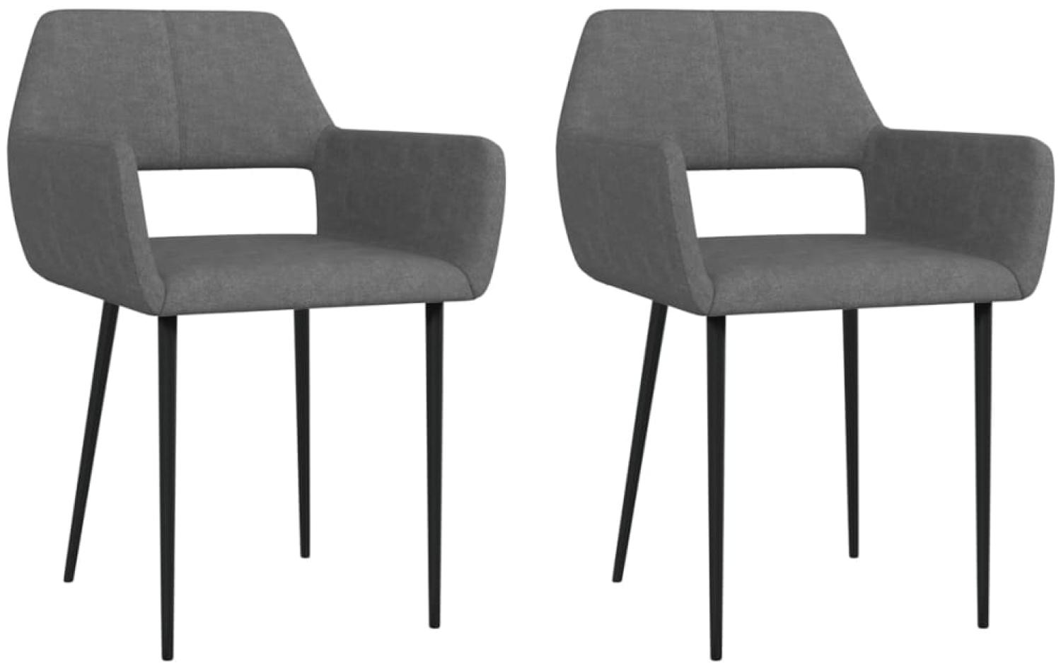vidaXL Esszimmerstühle 2 Stk. Dunkelgrau Stoff [322967] Bild 1