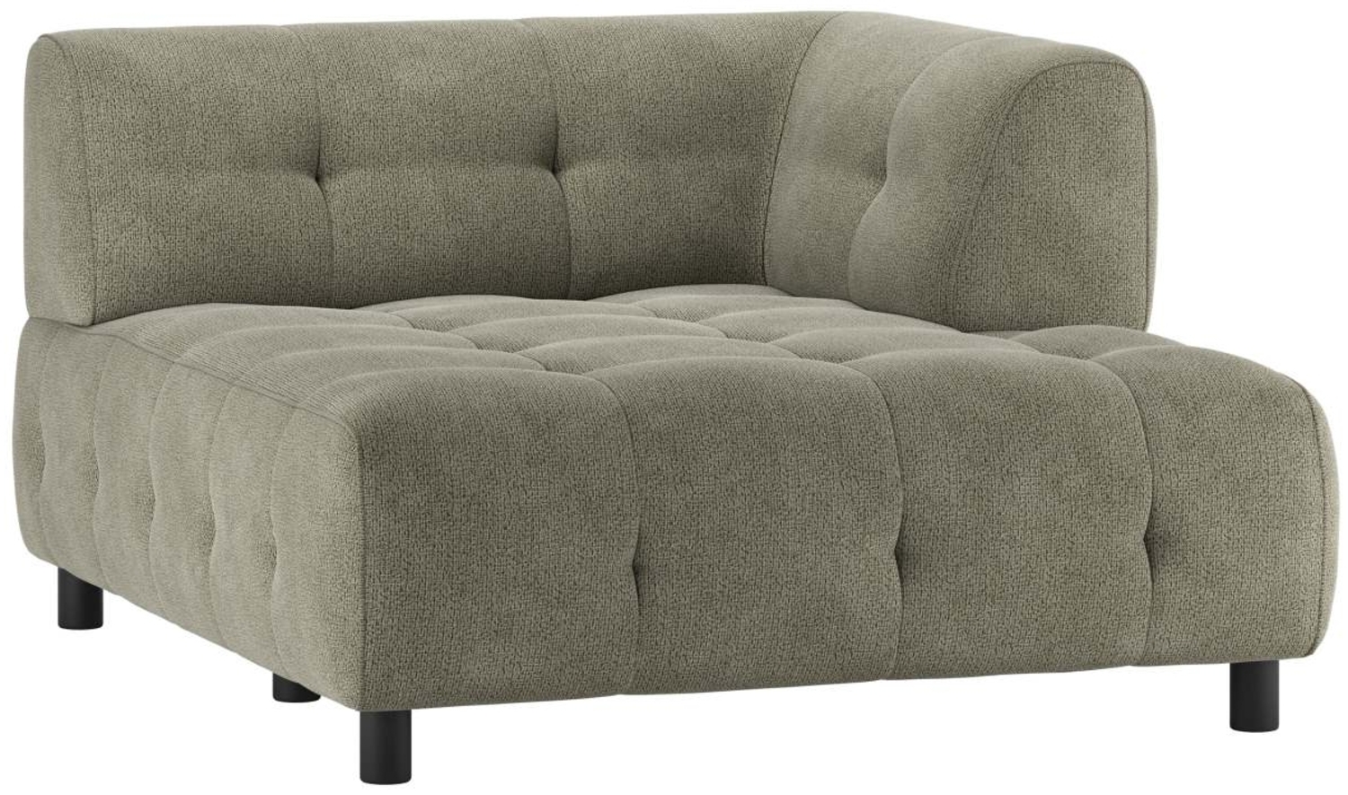 Modulsofa Louis Chaiselongue aus Chenille Rechts, Grün Bild 1