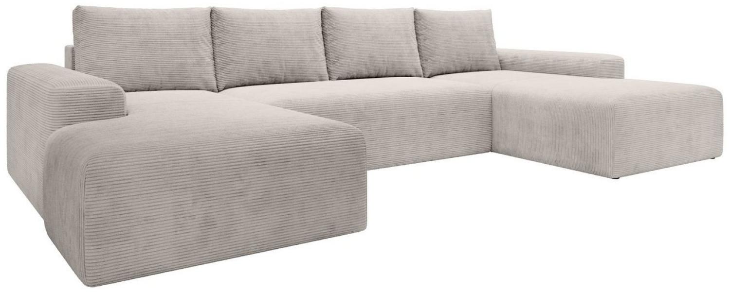 Lukas Möbel Wohnlandschaft Ecksofa in U-Form Torino mit Cordbezug, Wellenunterfederung, Cordstoff Bild 1