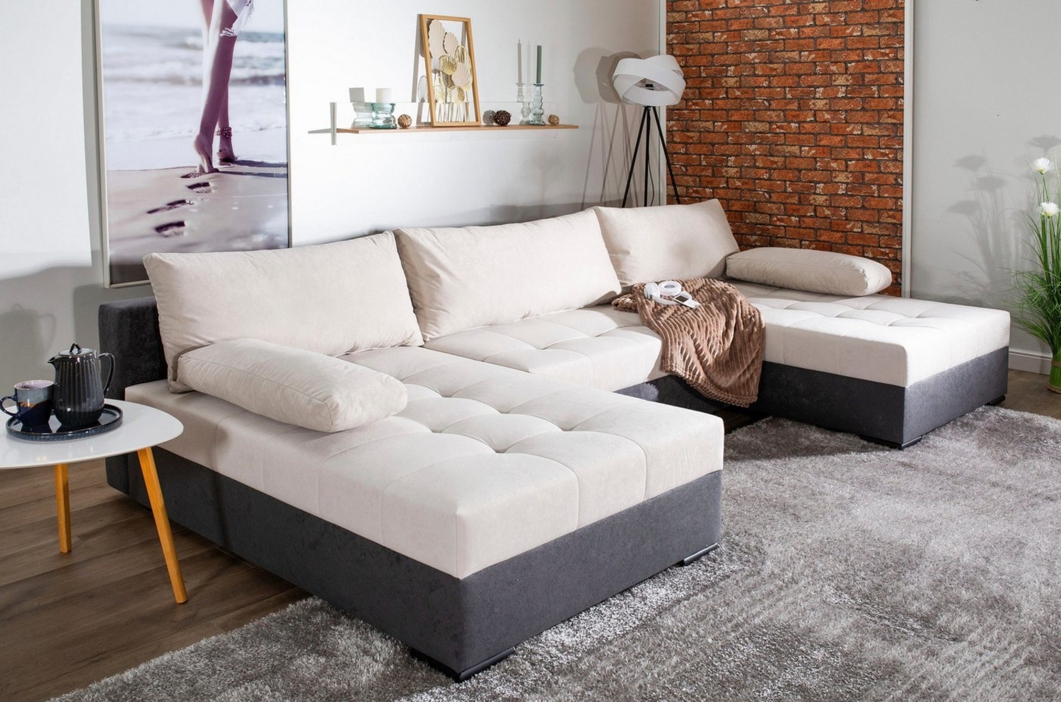 COLLECTION AB Wohnlandschaft Josy U-Form, B: 307 cm, mit Bettfunktion & Bettkasten, Federkern Bild 1