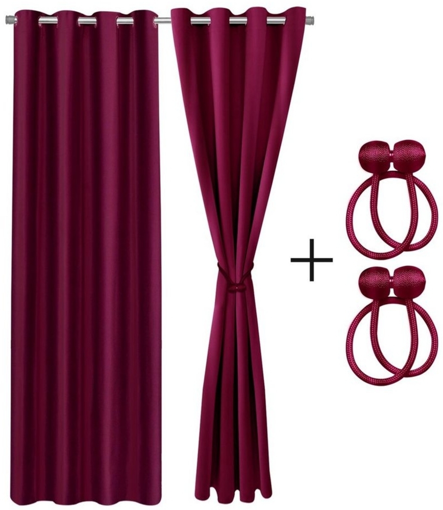 Cozyor Verdunkelungsvorhang Set mit 2x Vorhang + 2x Magnethalter + wahlweise mit Stange, Ösen (2 St), verdunkelnd, Mikrofaser Polyester, Gardinen Thermo Vorhang 160x135 Wohnzimmer, Schlafzimmer, Kinderzimmer Bild 1