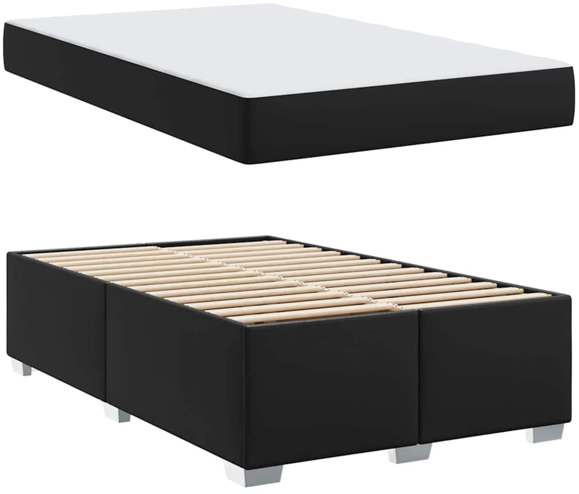 vidaXL Bettrahmen mit Matratze Schwarz 120 x 200 cm Stoff 3399234 Bild 1