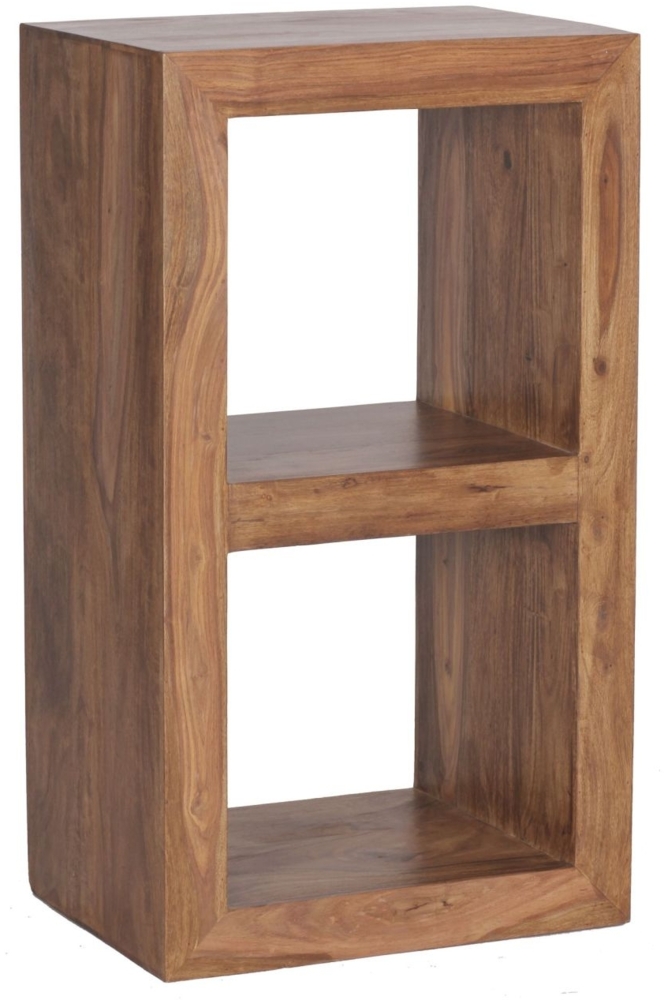 Standregal, Massivholz Sheesham, 88 cm hoch, 2 Böden, Design Holz-Regal, Naturprodukt, Beistelltisch im Landhausstil Bild 1