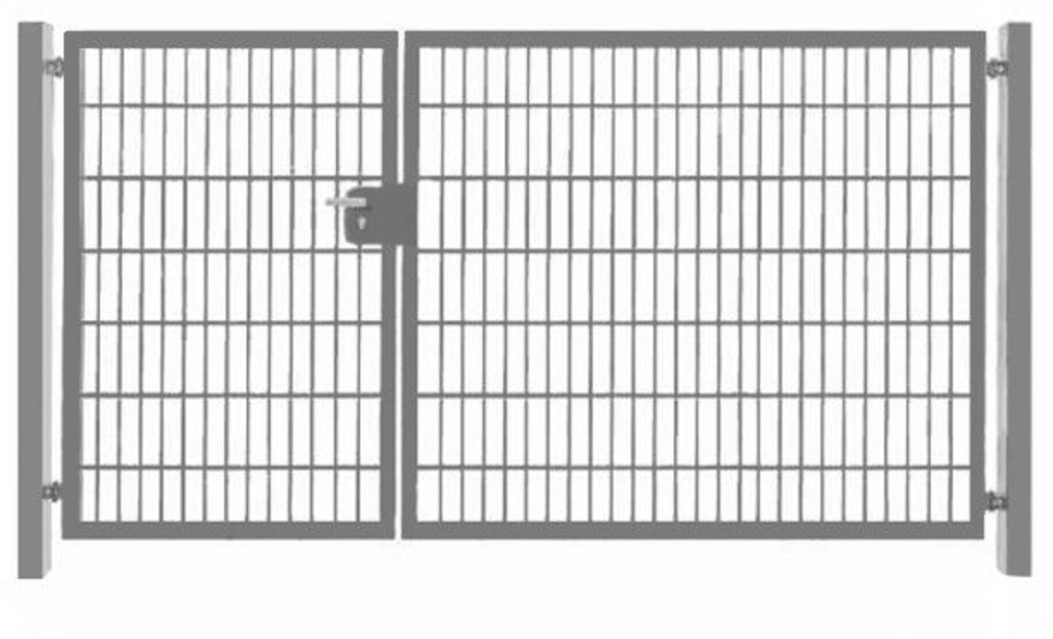 Elektrisches Einfahrtstor Basic (2-flügelig) asymmetrisch Verzinkt Breite 350cm x Höhe 140cm 8 / 6 / 8 mm Bild 1