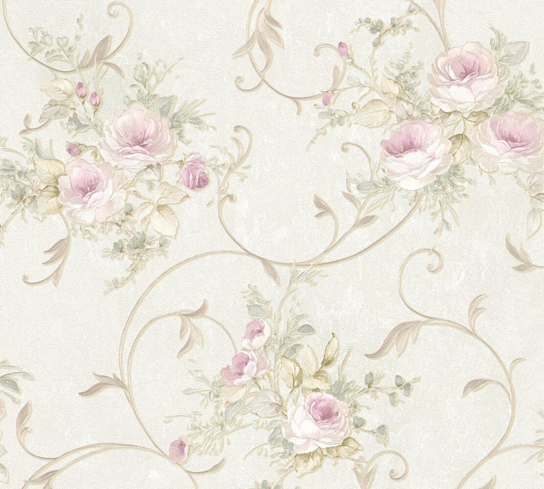 A.S. Création Vliestapete Romantico romantisch floral, leicht strukturiert, Wald, botanisch, floral, Ornament Tapete Blumen Tapeten Wohnzimmer modern Flur Design Optik Bild 1