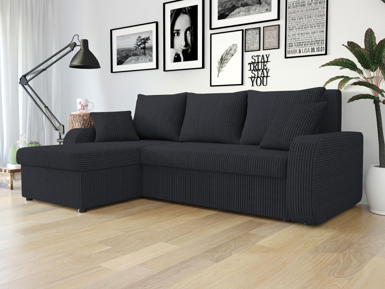 Ecksofa Kris Cord (Farbe: Poso 135) Bild 1