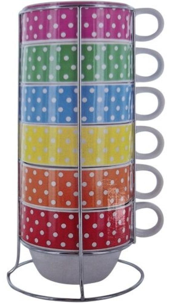 Present Time Kaffetassen mit Gestell Cafe Latte Mini Dots (7-teilig) PT1839 Bild 1