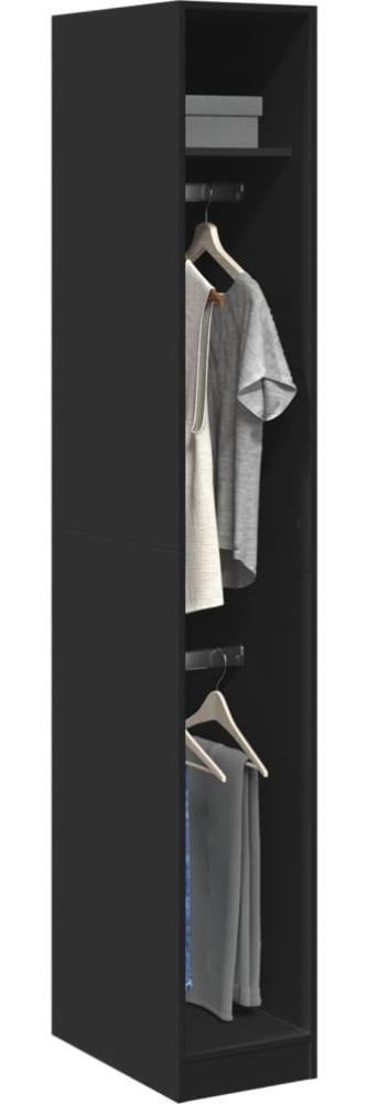 vidaXL Kleiderschrank Schwarz 30x50x200 cm Holzwerkstoff 3307775 Bild 1