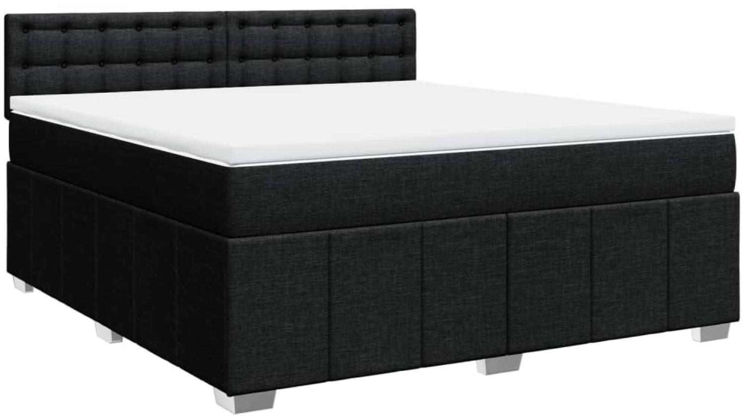 vidaXL Boxspringbett mit Matratze Schwarz 180x200 cm Stoff 3287163 Bild 1