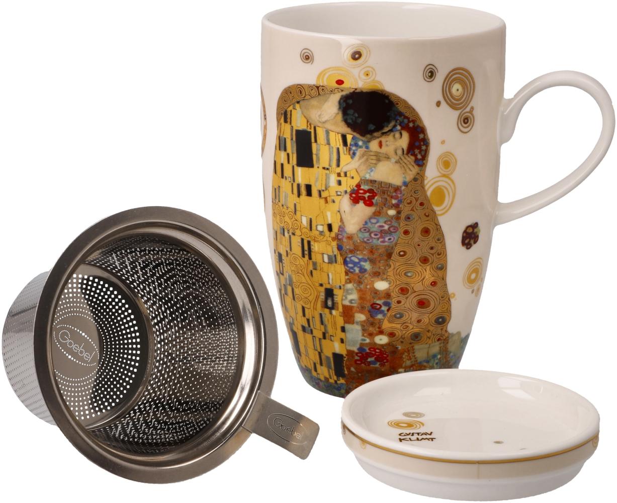 Goebel Teetasse mit Deckel und Sieb Gustav Klimt - Der Kuss, Artis Orbis, Fine Bone China, Bunt, 67072021 Bild 1