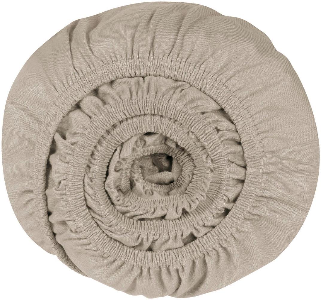 Schiesser 'Flexi' Spannbettlaken, Gummizug: rundum, für hohe Matratzen und Boxspringbetten geeignet, Made in Green, 95% Baumwolle und 5% Elastahan, Jersey-Elasthan, Silber, 90x200 cm Bild 1