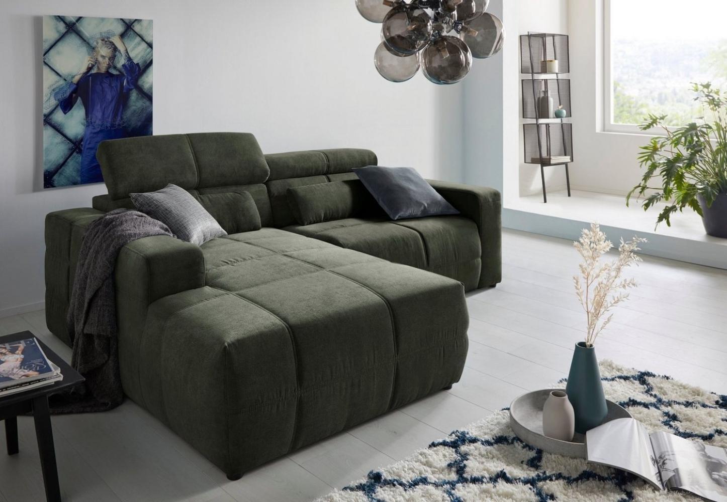 DOMO collection Ecksofa Brandon kleine Ausführung B/T/H: 214/100/80 cm, Mit Kopfteilverstellung, auch in Leder und Cord, L-Form Bild 1