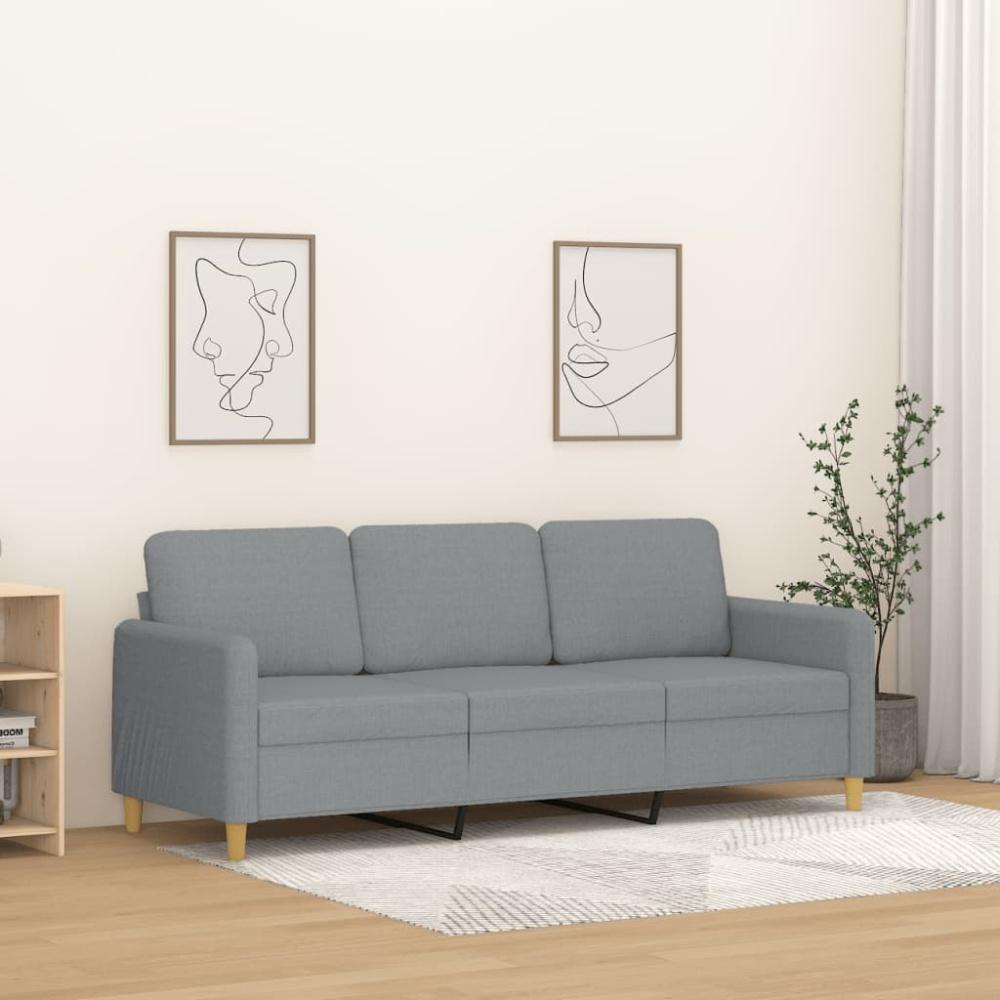 vidaXL 3-Sitzer-Sofa Hellgrau 180 cm Stoff Bild 1