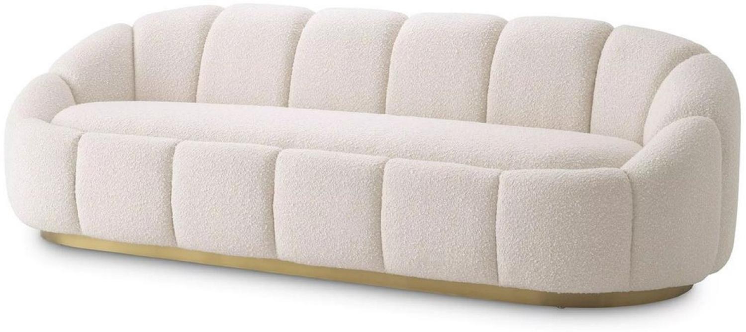 Casa Padrino Luxus Sofa Creme / Messing 230 x 80 x H. 71 cm - Wohnzimmer & Hotel Sofa - Wohnzimmer & Hotel Möbel - Luxus Kollektion Bild 1