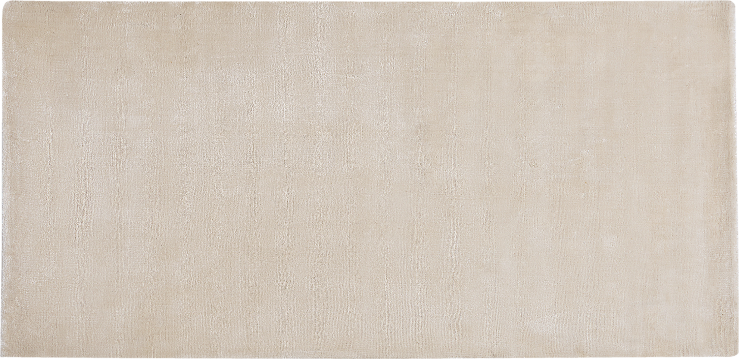 Teppich Viskose hellbeige 80 x 150 cm Kurzflor GESI II Bild 1