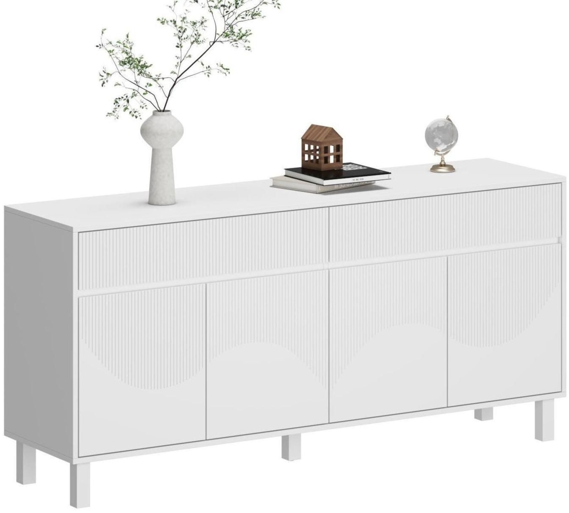FUFU&GAGA Sideboard Komodenschrank mit 4 Türen und 1 Schublade Bild 1