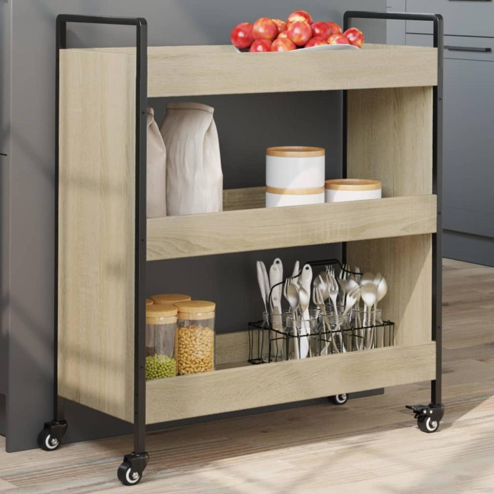 vidaXL Küchenwagen Sonoma-Eiche 70 x 30 x 82 cm Holzwerkstoff 842317 Bild 1