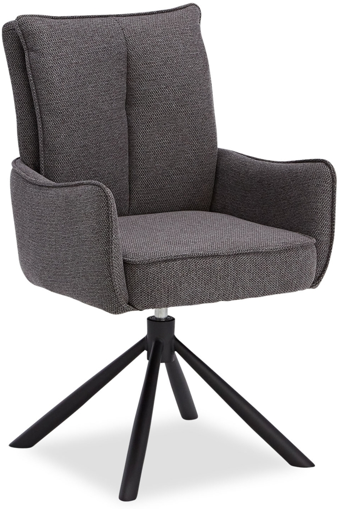 Esszimmerstuhl Drehbar Polsterstuhl mit Armlehne Stoff Anthrazit Drehstuhl Esszimmer Sessel Modern Armlehnenstuhl Bild 1