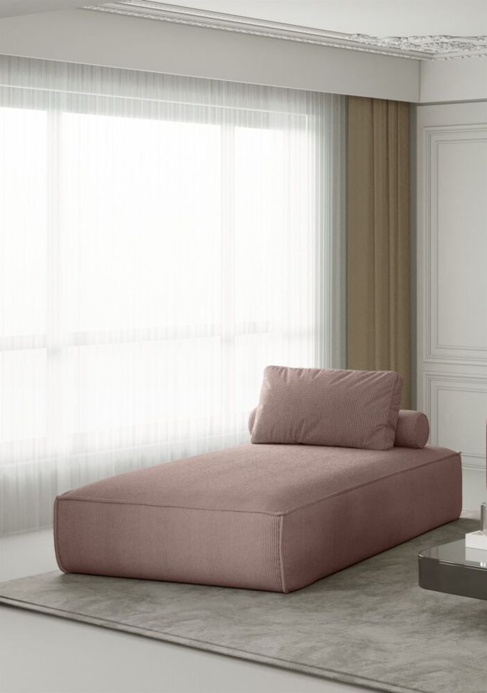 Chaiselongue Sezlong Liege CELES in Stoff Scala Rose Bild 1