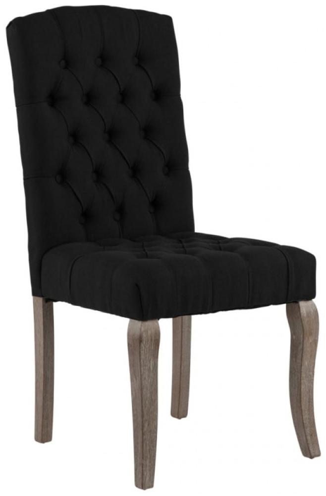 vidaXL Esszimmerstühle 2 Stk. Schwarz Leinenoptik Stoff Bild 1