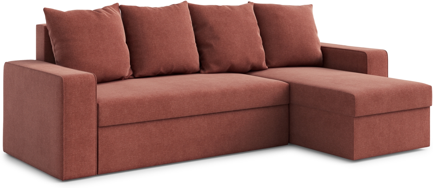 AX LIVING Eck Couch Klein Climpy 242 cm – Stilvolles Design in Rostorange Bild 1