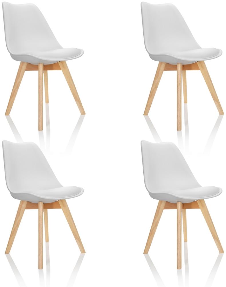 hjh OFFICE Besucherstuhl Konferenzstuhl 4er Pack SCANDI Kunststoff Beige Bild 1