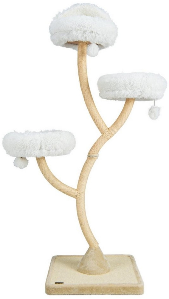 KOMFOTTEU Kratzbaum Katzenkratzbaum, mit 3 warmen Liegeflächen, 3 klingelnden Bällen Bild 1