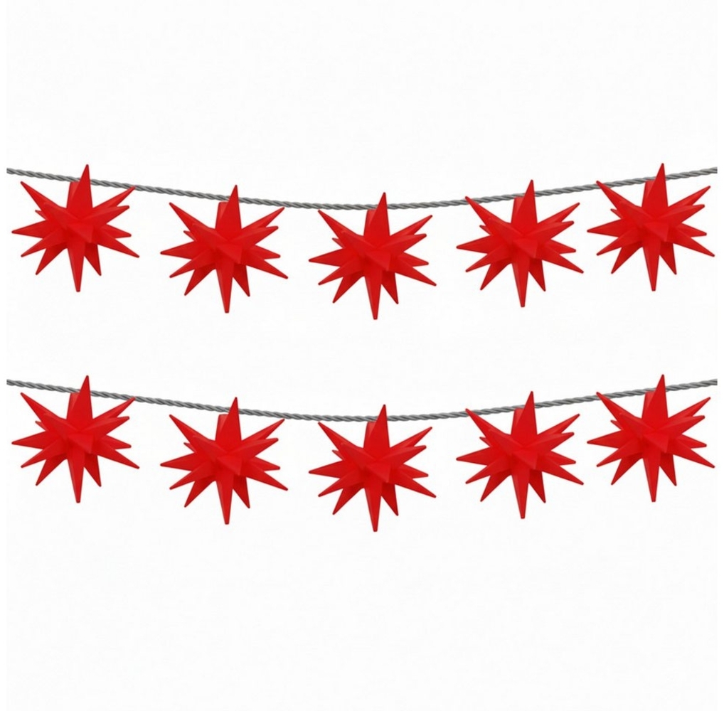my home LED-Lichterkette Elvya, 10-flammig, 3D 10er Sternenlichterkette, Sterne, Lichterkette, 4,5 m beleuchtet Bild 1