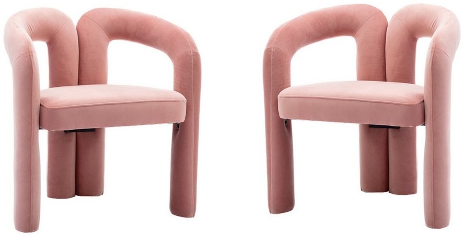 KLAM HOME Esszimmerstuhl Samt moderne Design Polsterstuhl mit Armlehne (gepolsterte dekorative Stühle/Esszimmerstühle 2er Set, 2 St), Wohnzimmer Küche Sessel 2-Stück/Satz Freizeitstühle Bild 1