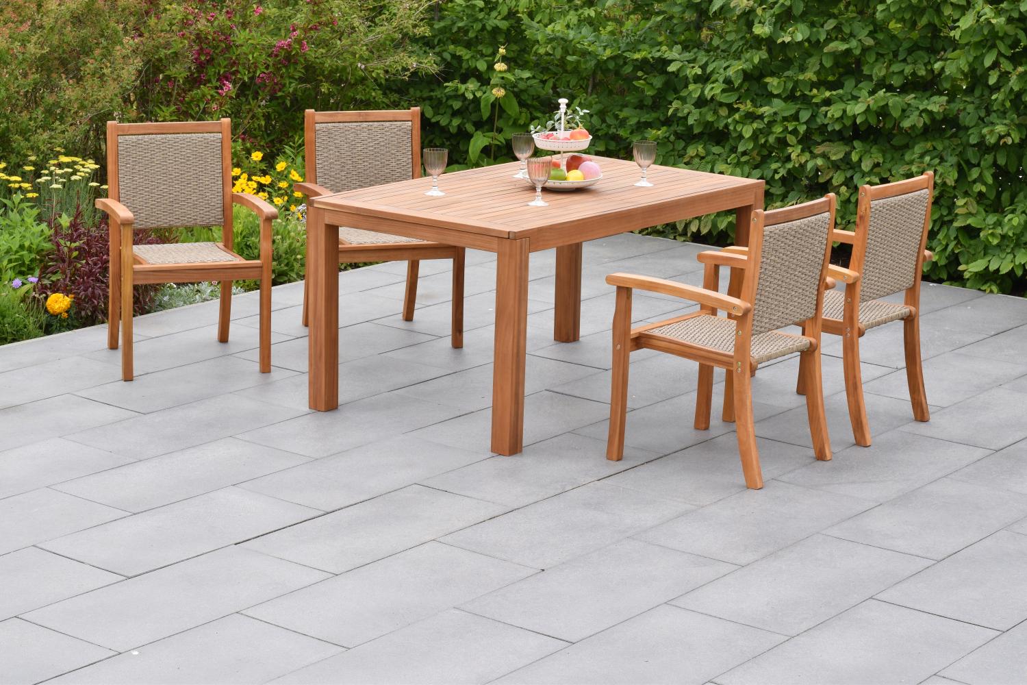 Castilla Set 5tlg. Ausziehtisch modern Bild 1