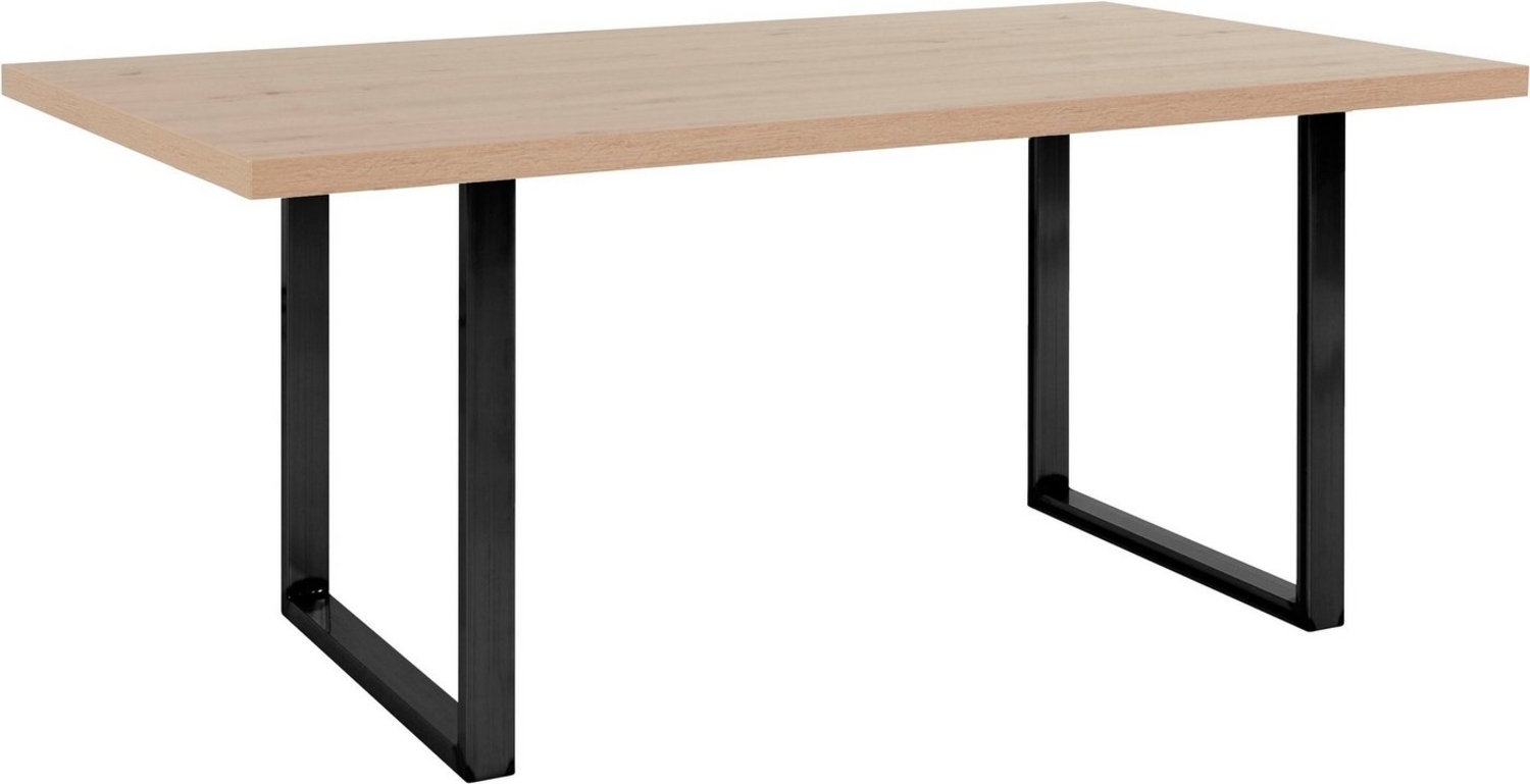 FORTE Tables Esstisch, Holzwerkstoff, Braun/Schwarz, 160 x 74,7 x 90 cm Bild 1