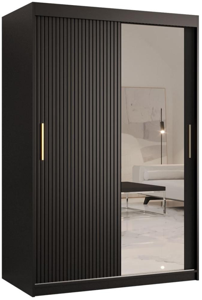 Kleiderschrank Kirtan Slim 2 120 (Farbe: Schwarz, Größe: 120 cm) Bild 1