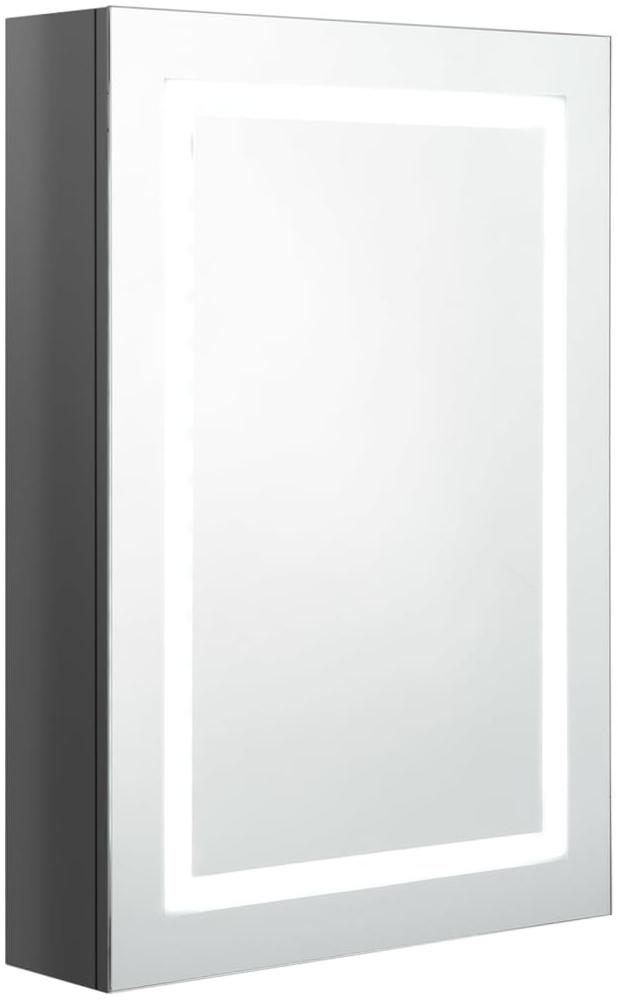 vidaXL LED-Bad-Spiegelschrank Glänzendes Grau 50 x 13 x 70 cm, Mit Beleuchtung [326491] Bild 1