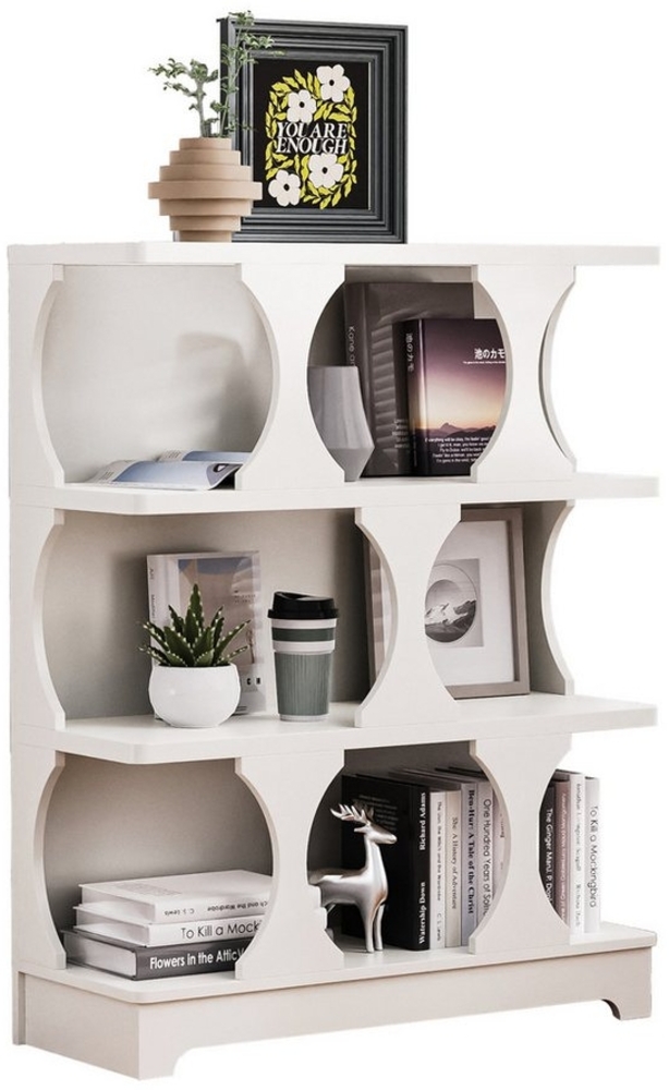 HAUSS SPOLE Bücherregal 80×30×100cm Bücherschrank Standregal mit Hohl-Design, Standregal, Aufbewahrungsregal 1-tlg, geeignet für jedes Zimmer im Haus Bild 1