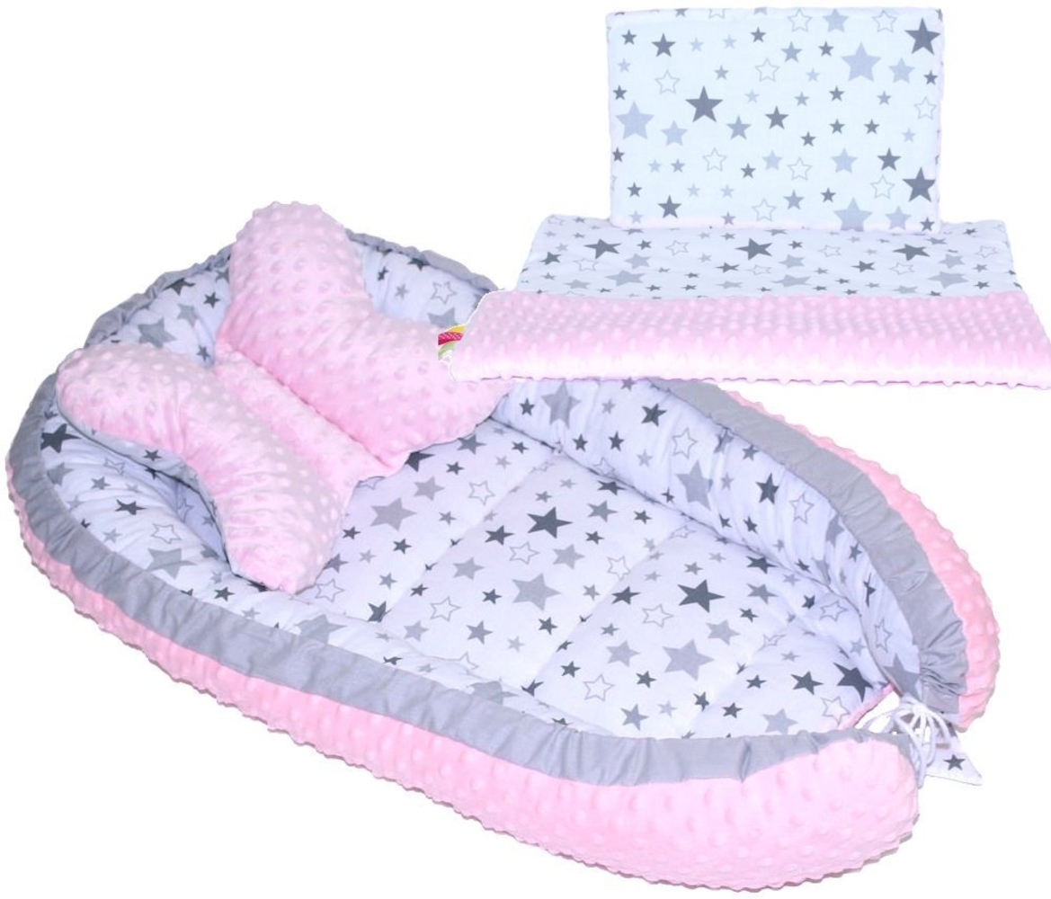 Primawela Bettnestchen Baby MINKY Nestchen Kokon Kuschelnest Kissen Decke Schmetterlingkissen Bild 1