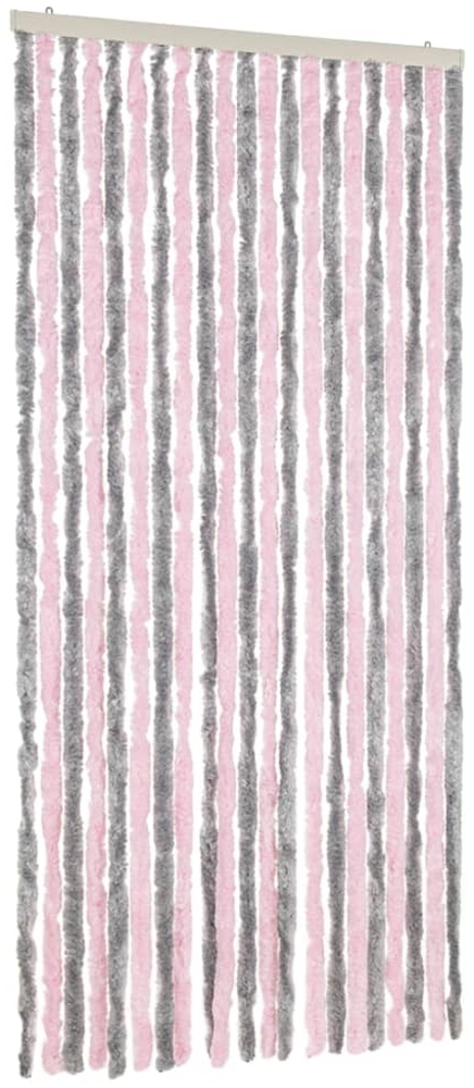 vidaXL Fliegenvorhang Silbergrau und Rosa 90x220 cm Chenille 377363 Bild 1