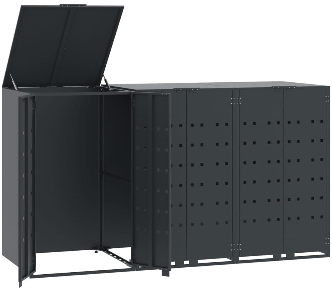 vidaXL Mülltonnenbox für 3 Tonnen Anthrazit 207x79x117 cm Stahl 3279983 Bild 1