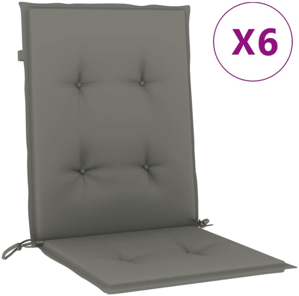 vidaXL Niedriglehner-Auflagen 6 Stk. Dunkelgrau 100x50x4 cm Stoff 4002450 Bild 1