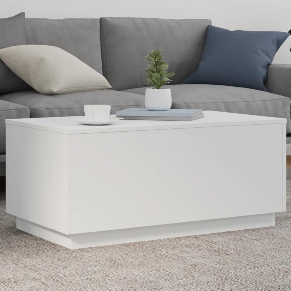 vidaXL Couchtisch mit LED-Leuchten Weiß 90x50x40 cm 839875 Bild 1