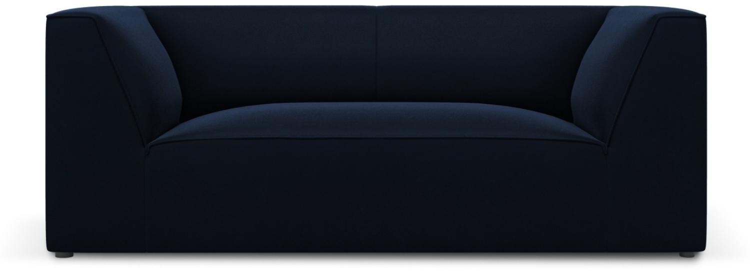 Micadoni 2-Sitzer Samtstoff Sofa Ruby | Bezug Royal Blue | Beinfarbe Black Plastic Bild 1