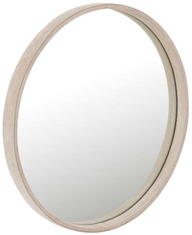 Spiegel Rund Leder Beige (2 Größen) Bild 1
