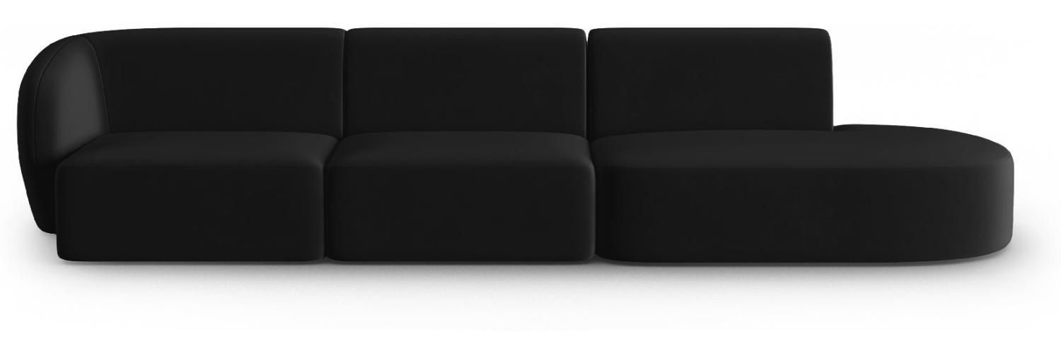 Micadoni Modulares Sofa Shane 4-Sitzer Rechts Samtstoff Schwarz Bild 1