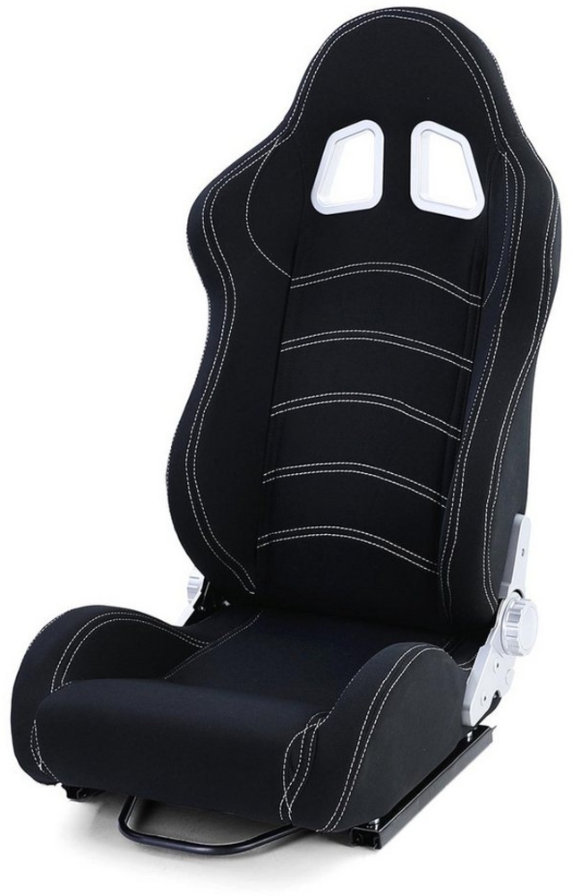 Tenzo-R Gaming Chair Sportsitz Halbschalensitz Stoff Schwarz Grau mit Konsole Bild 1