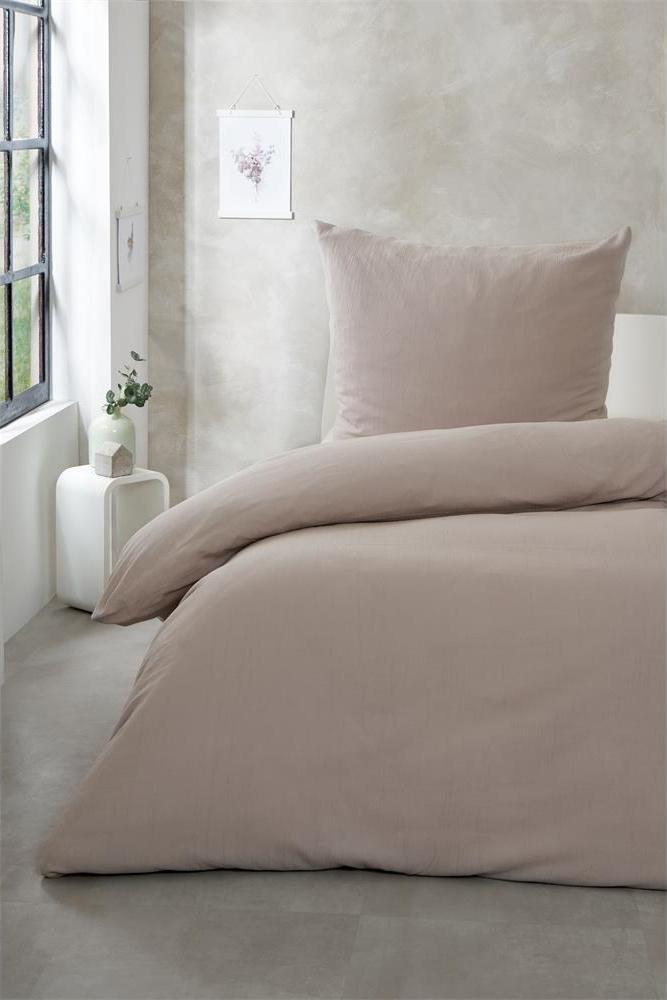 Bettwäsche Bio-Crepe natur-hellbraun 135x200 cm Bild 1