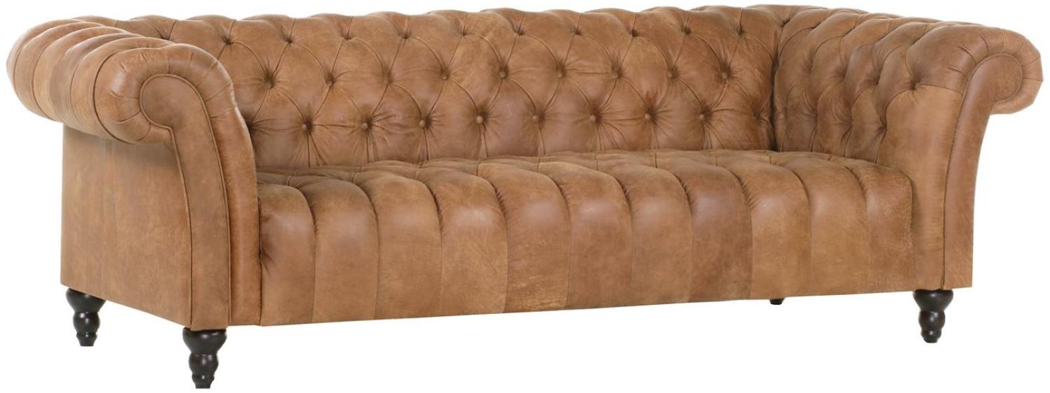 Megasofa AMAZONAS Chesterfield Sofa echt Leder cognac Bild 1