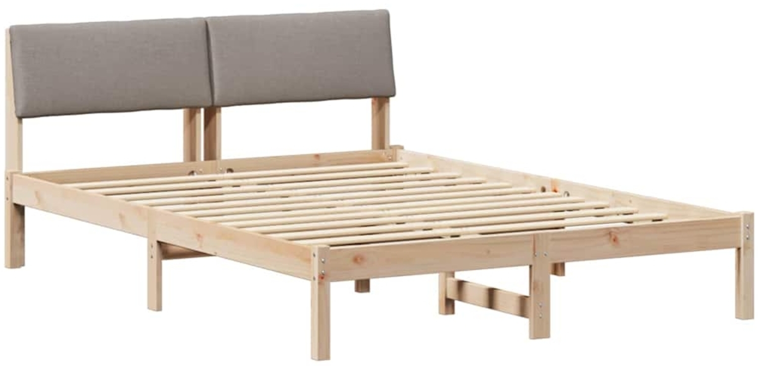 vidaXL Bettgestell Braun und Taupe 150 x 200 cm Massivholz Kiefer 878532 Bild 1