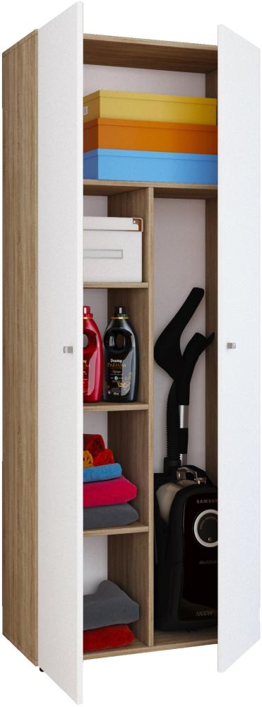 Mehrzweckschrank Kleiderschrank Hochschrank Garderobe Flur Schrank Eiche Dekor Bild 1