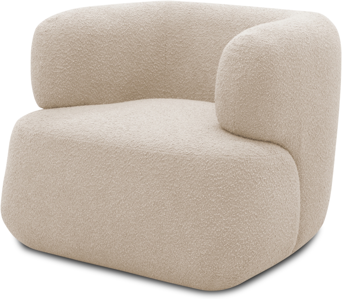 DOMO. collection Sessel 800 012, Polstersessel in organischer Form mit Federkern, gepolsterte Rückenlehne, Rücken in Oberstoff bezogen, Armsessel, Cocktailsessel, Loungesessel, Polstergarnitur, 90 x 86 x 71 cm (BxTxH), beige Bild 1